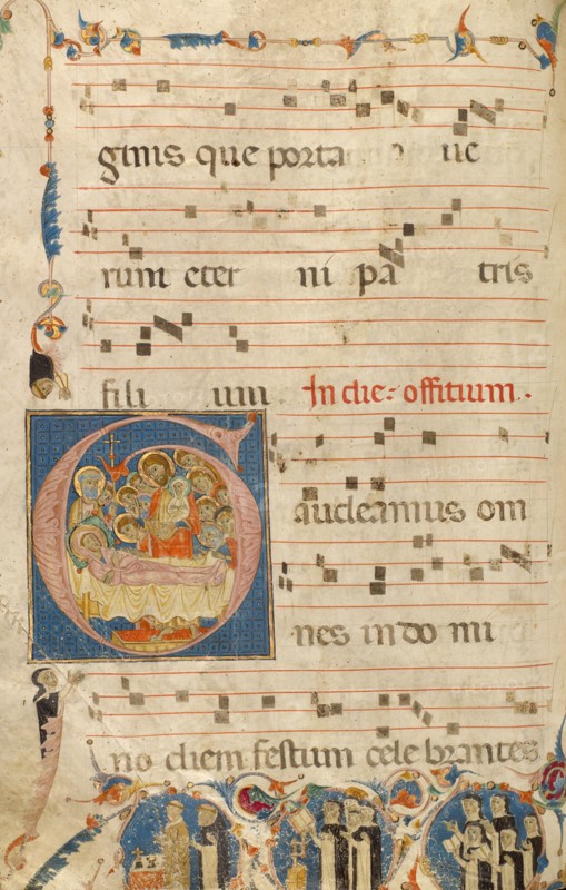 Initial G: The Death of the Virgin; Gradual, about 1270. Creator: Jacobellus of Salerno.
