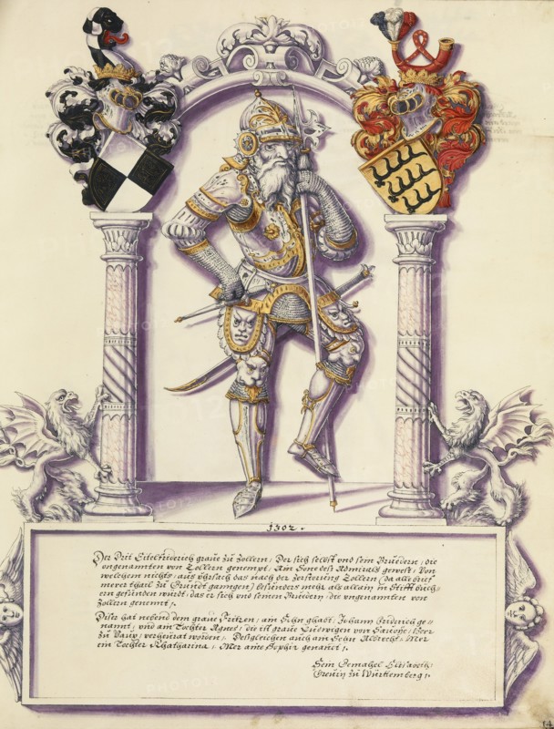 Eitelfriedrich III Hohenzollern; Chronicle of the Hohenzollern Family, about 1572. Creator: Jorg Ziegler.