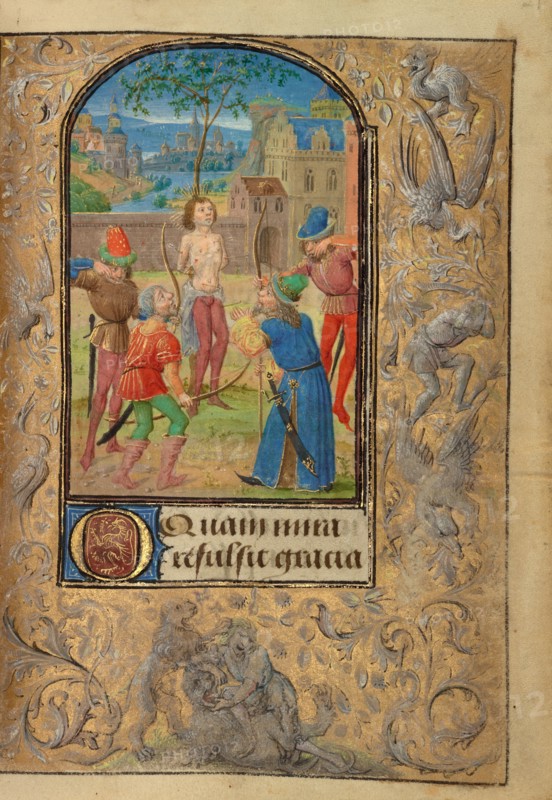 The Martyrdom of Saint Sebastian; Prayer Book of Charles the Bold, 1469. Creator: Lieven van Lathem.