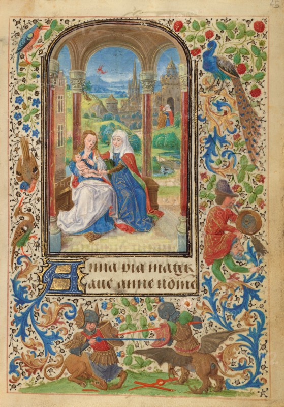 The Virgin and Child with Saint Anne; Prayer Book of Charles the Bold, 1469. Creator: Lieven van Lathem.