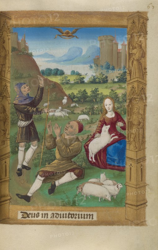 The Annunciation to the Shepherds; Book of Hours, 1478. Creator: Master of Guillaume Lambert.