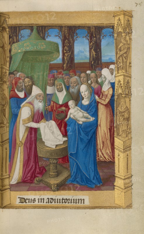 The Presentation in the Temple; Book of Hours, 1478. Creator: Master of Guillaume Lambert.