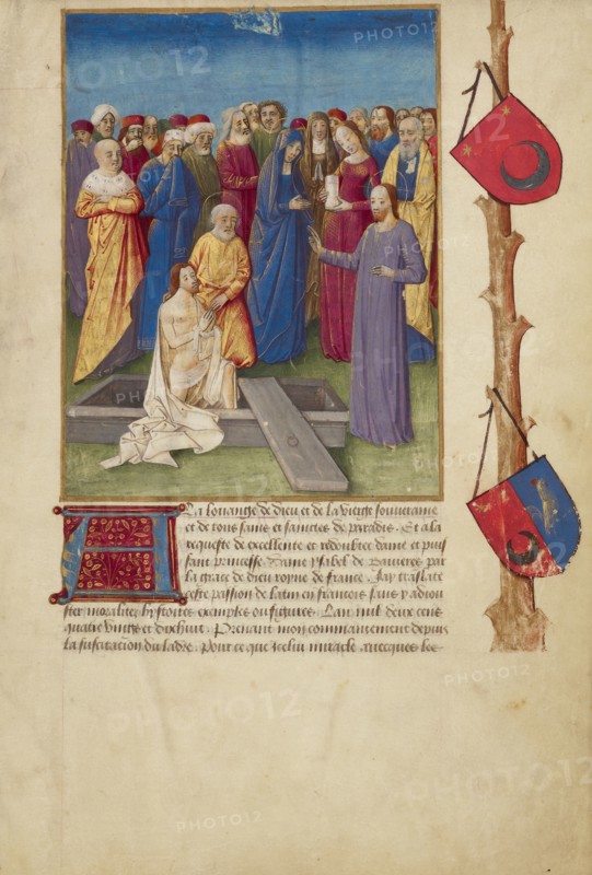 The Raising of Lazarus; La Passion de nostre seigneur ihesus christ, about 1480-1490. Creators: Master of Guillaume Lambert, Workshop of Master of Guillaume Lambert.