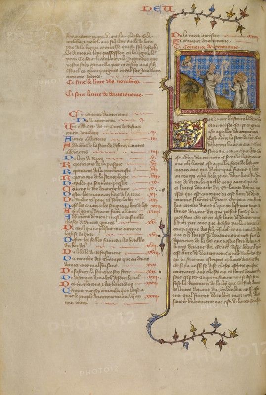 Moses Reading the Commandments to the Israelites, about 1360-1370. Creator: Master of Jean de Mandeville.