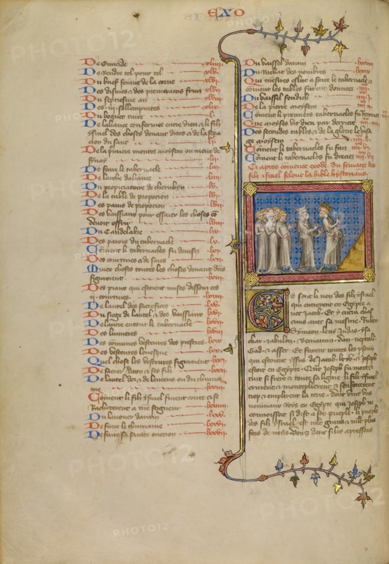 Moses and Pharaoh, about 1360-1370. Creator: Master of Jean de Mandeville.