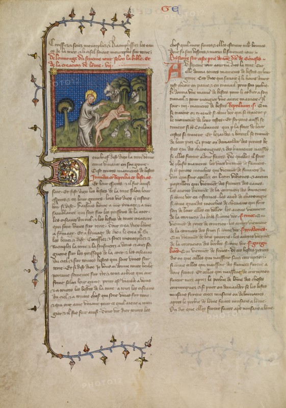The Creation of Adam, about 1360-1370. Creator: Master of Jean de Mandeville.