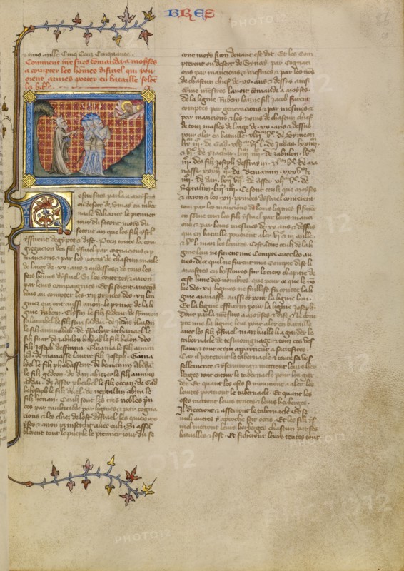 Moses and the Soldiers, about 1360-1370. Creator: Master of Jean de Mandeville.