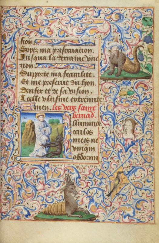 Initial I: Saint Bernard Disputing with the Devil; Hours of Simon de Varie, 1455. Creator: Master of Jean Rolin II.