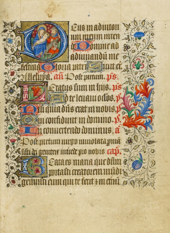 Initial D: The Flight into Egypt; Book of Hours, about 1430-1440. Creator: Fastolf Master.