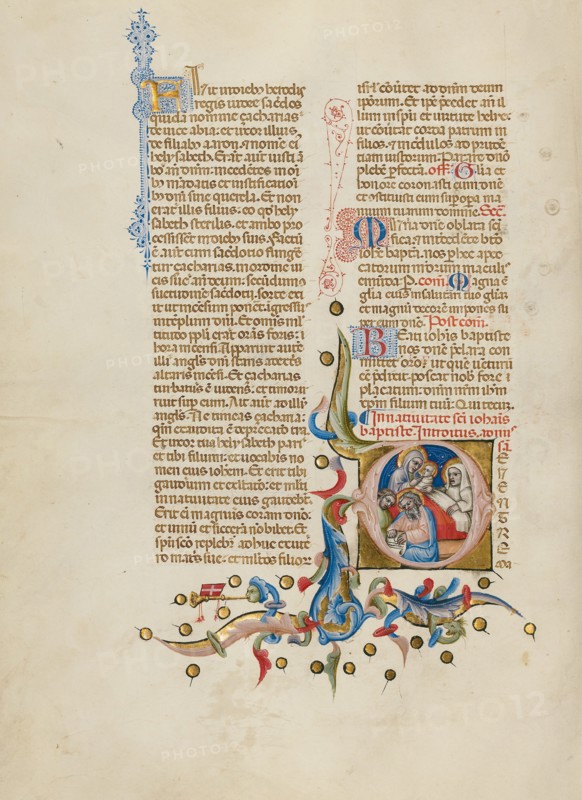 Initial D: The Naming of Saint John the Baptist; Missal, between about 1389 and 1400. Creator: Master of the Brussels Initials.