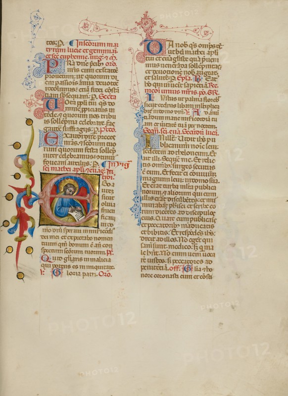 Initial E: Saint Matthew; Missal, between about 1389 and 1400. Creator: Master of the Brussels Initials.