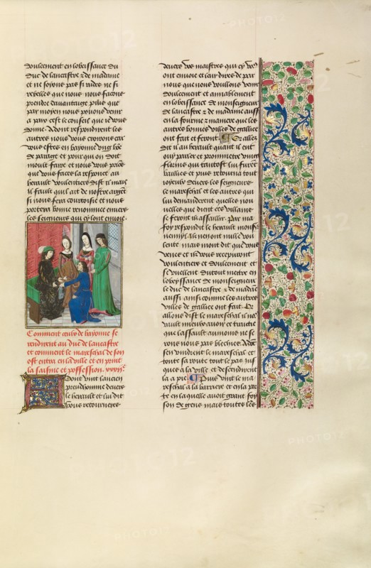 John of Gaunt Receiving the Key to the Town of Bayonne, c1380s; about 1480-1483. Creator: Master of the Copenhagen Caesar.