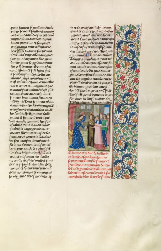 The Duke of Jülich and the Archbishop of Cologne Meeting with the Duke of Gelders, c1380s. Creator: Master of the Copenhagen Caesar.