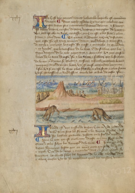 Iceland; Livre des merveilles du monde (Book of the Marvels of the World), about 1460-1465. Creator: Master of the Geneva Boccaccio.
