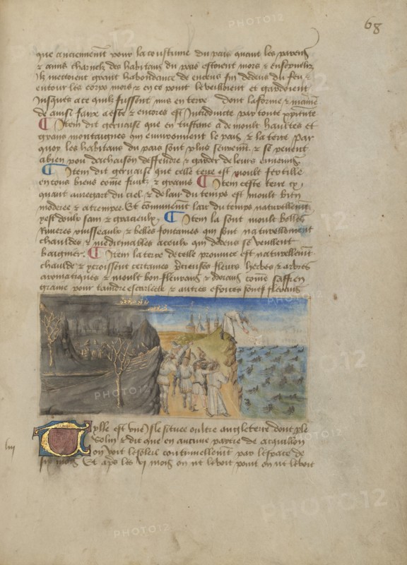 Island of Thule; Livre des merveilles du monde (Book of the Marvels of the World), about 1460-1465. Creator: Master of the Geneva Boccaccio.