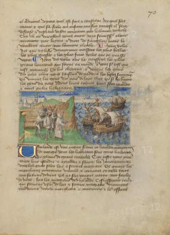 Norway (Ululand); Livre des merveilles du monde (Book of the Marvels of the World), about 1460-1465. Creator: Master of the Geneva Boccaccio.