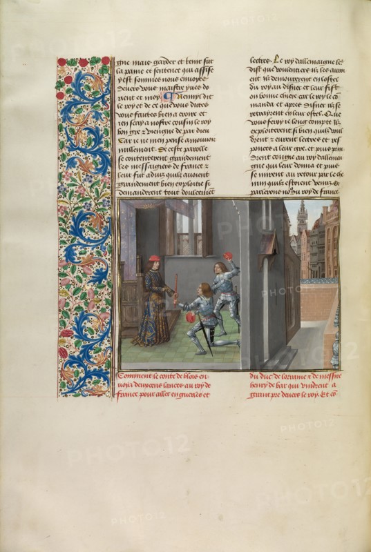 The Count de Blois Sending an Army to Support the King of France, c1370s, about 1480-1483. Creator: Master of the Getty Froissart.