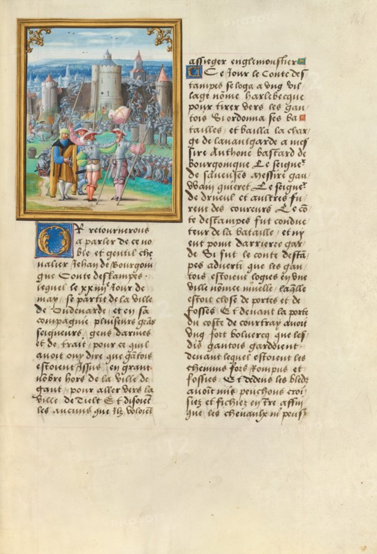 The Taking of Nevele; Livre des faits de Jacques de Lalaing, about 1530. Creator: Master of the Getty Lalaing.