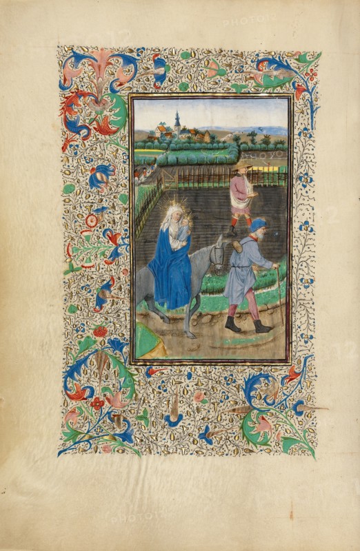The Flight into Egypt; Llangattock Hours, 1450s. Creator: Master of the Llangattock Hours.