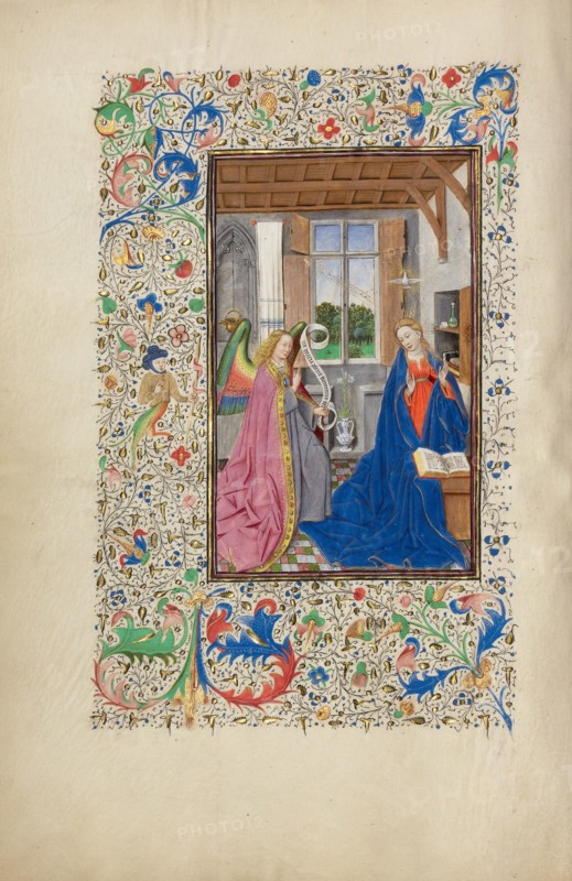 The Annunciation; Llangattock Hours, 1450s. Creator: Master of the Llangattock Hours.