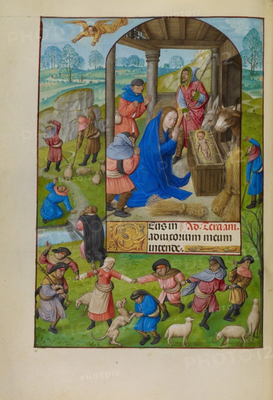The Adoration of the Shepherds; Spinola Hours, about 1510-1520. Creator: Master of the Prayer Books of around 1500.