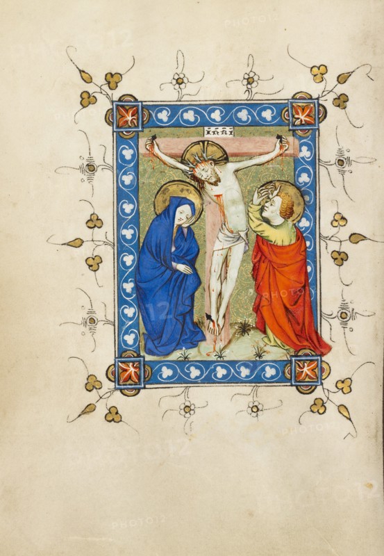 The Crucifixion; Book of Hours, about 1405-1410. Creator: Masters of Dirc van Delf.