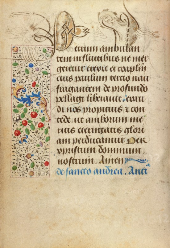 Decorated Text Page; Prayer Book of Charles the Bold, 1469. Creator: Nicolas Spierinc.
