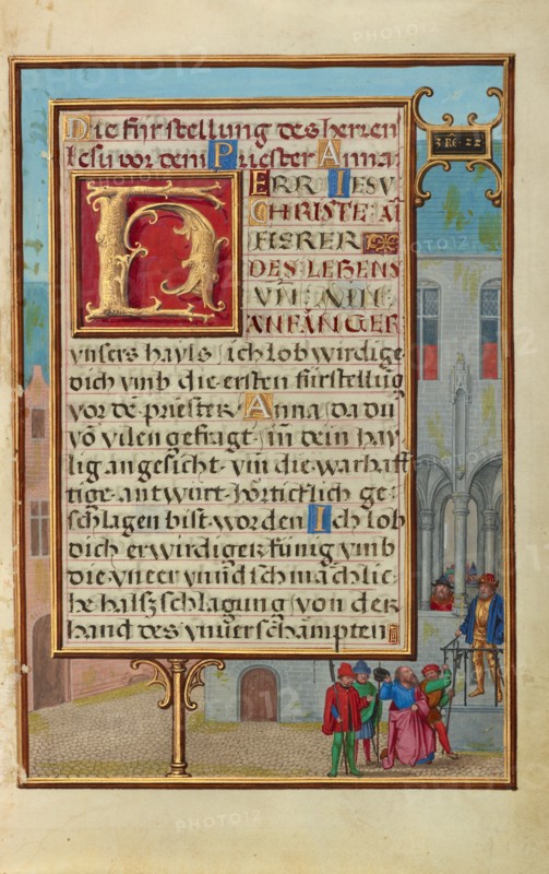 Border with Micaiah Foretelling the Death of King Ahab, about 1525-1530. Creator: Simon Bening.
