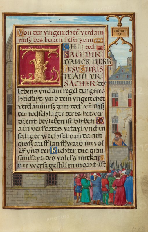 Border with the People Demanding Daniel from Cyrus, about 1525-1530. Creator: Simon Bening.