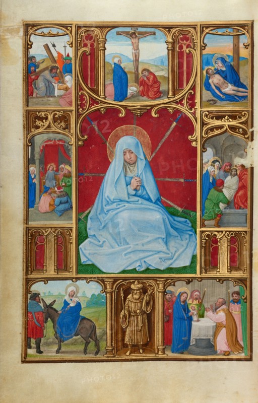 The Seven Sorrows of the Virgin; Prayer Book of Cardinal Albrecht of Brandenburg, about 1525-1530. Creator: Simon Bening.