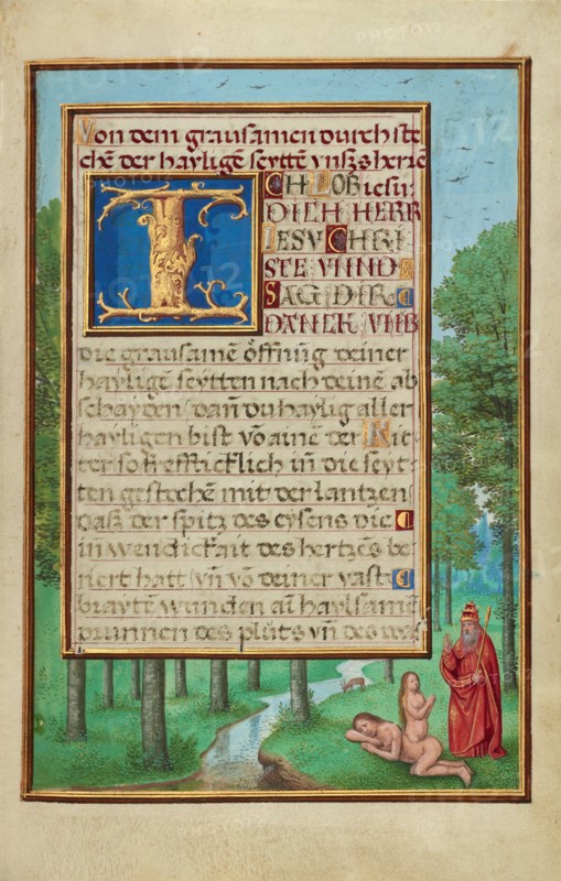Border with the Creation of Eve; Prayer Book of Cardinal Albrecht of Brandenburg, about 1525-1530. Creator: Simon Bening.