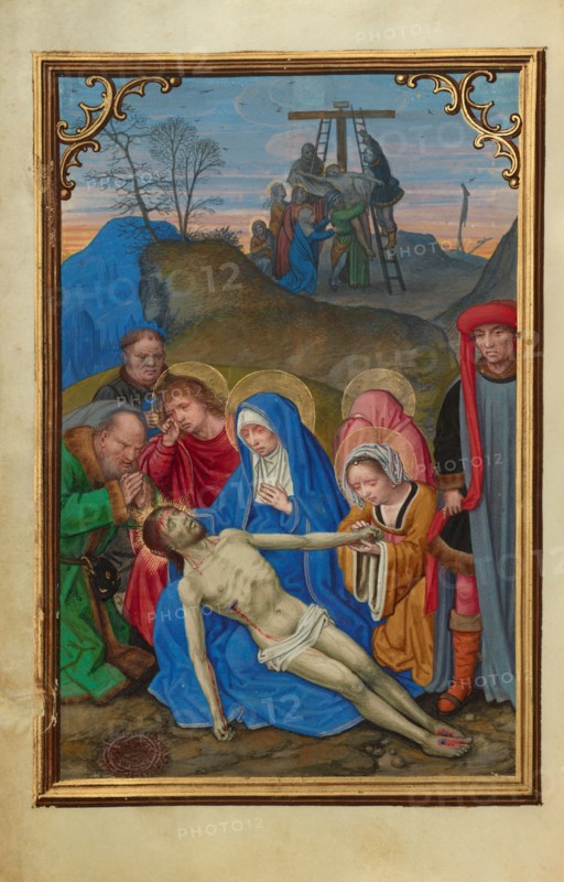 The Lamentation; Prayer Book of Cardinal Albrecht of Brandenburg, about 1525-1530. Creator: Simon Bening.
