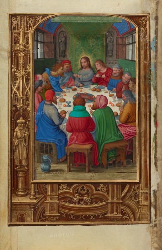 The Last Supper; Prayer Book of Cardinal Albrecht of Brandenburg, about 1525-1530. Creator: Simon Bening.