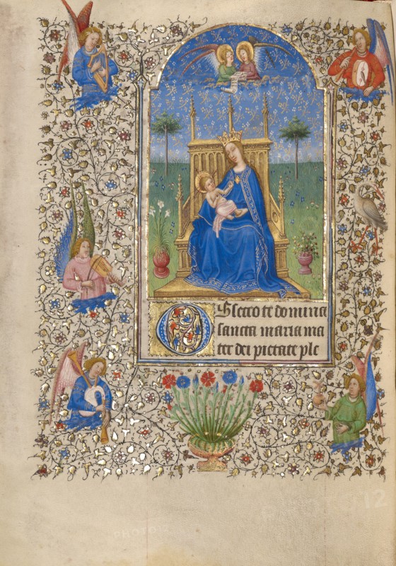 The Virgin and Child Enthroned; Book of Hours, about 1420. Creator: Spitz Master.