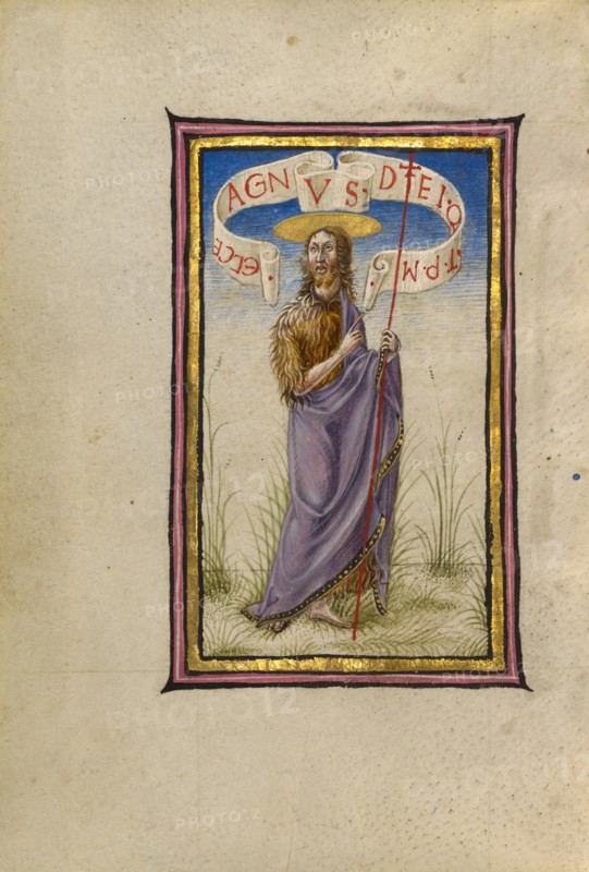 Saint John the Baptist; Gualenghi-d'Este Hours, about 1469. Creator: Taddeo Crivelli.