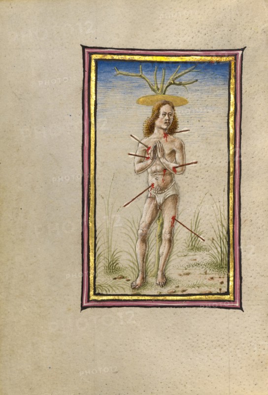 The Martyrdom of Saint Sebastian; Gualenghi-d'Este Hours, about 1469. Creator: Taddeo Crivelli.