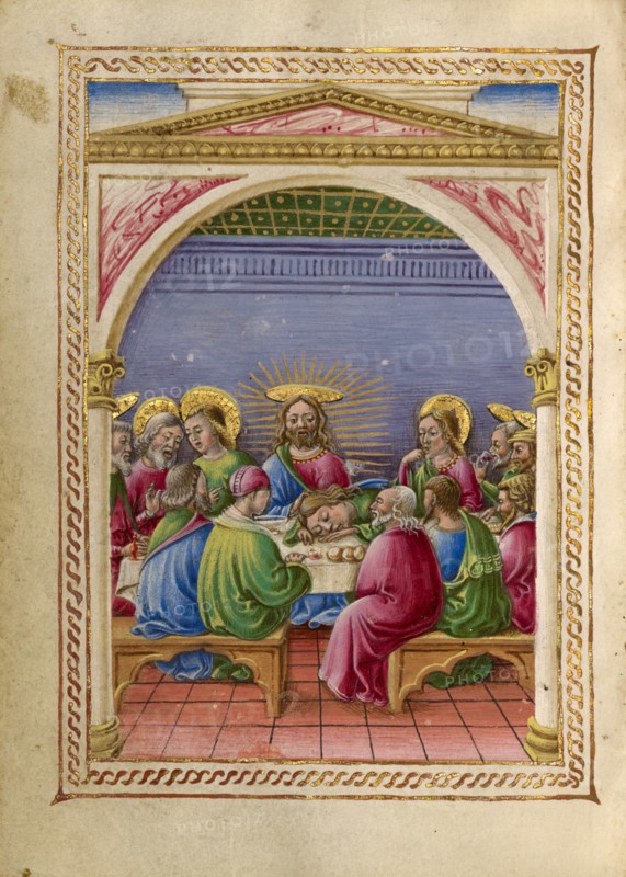 The Last Supper; Gualenghi-d'Este Hours, about 1469. Creator: Taddeo Crivelli.