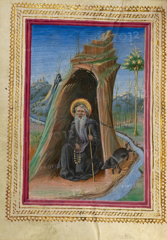 Saint Anthony Abbot; Gualenghi-d'Este Hours, about 1469. Creator: Taddeo Crivelli.