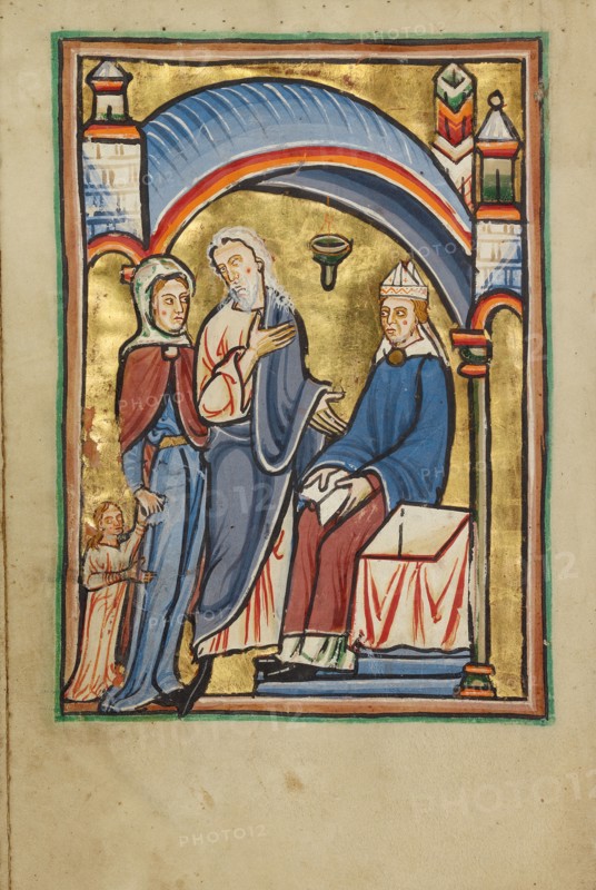 The Presentation of the Virgin in the Temple, about 1190-1200; text added about 1480-1490. Creator: Unknown.