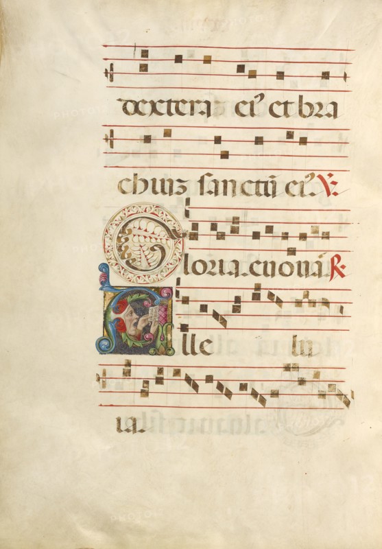 Initial A: A Man Singing; Gradual, about 1460-1480. Creator: Unknown.