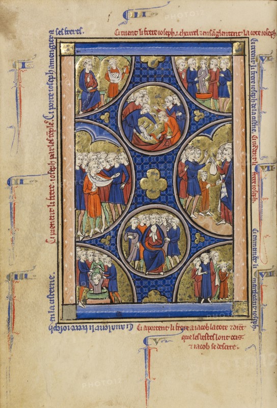 Scenes from the Life of Joseph; Wenceslaus Psalter, about 1250-1260. Creator: Unknown.