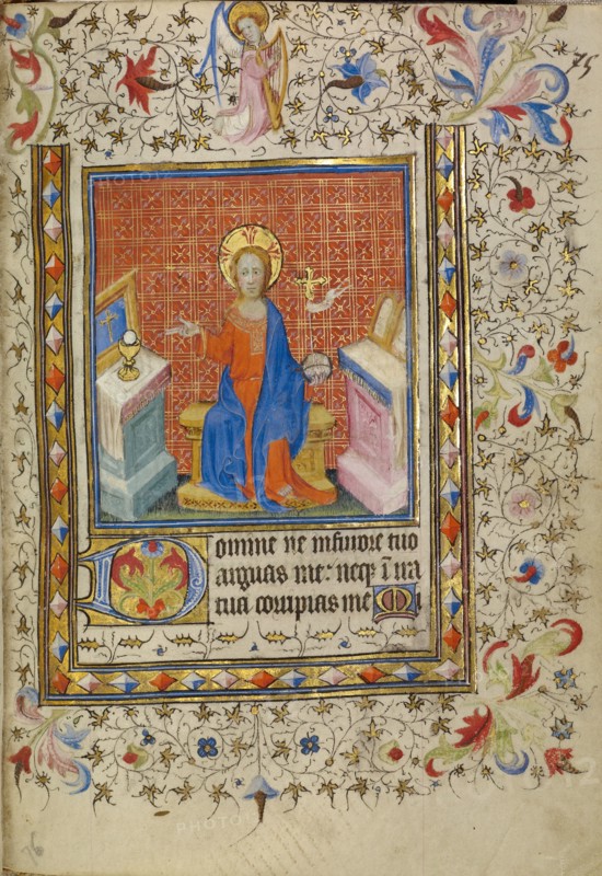 Christ in Majesty; Christ in Majesty between the Altars of the New and Old Law, about 1400-1410. Creator: Unknown.
