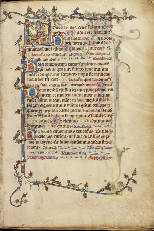 Initial C: The Resurrection; Ruskin Hours, about 1300. Creator: Unknown.