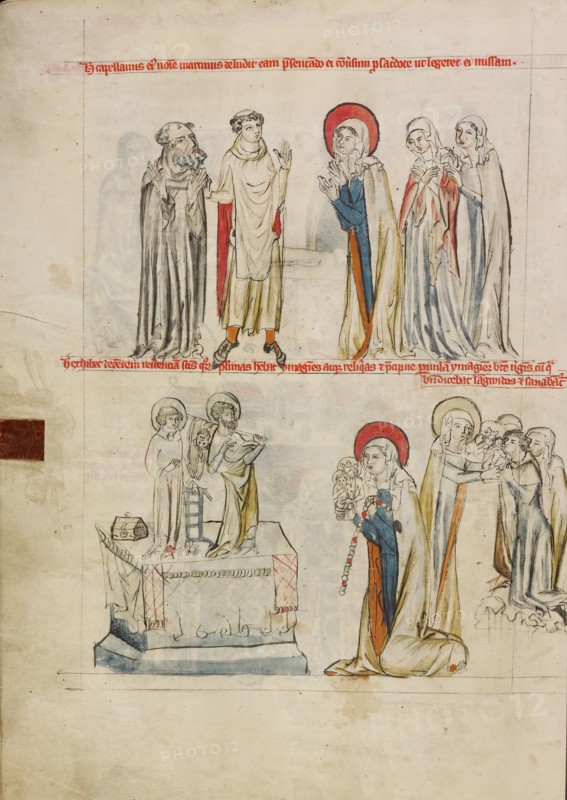 The Simplicity of Saint Hedwig: Saint Hedwig Worshipping Images of Saints and of the..., 1353. Creator: Unknown.