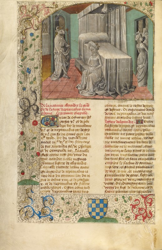 The Conception of Alexander the Great; Miroir Historial, about 1475. Creator: Unknown.