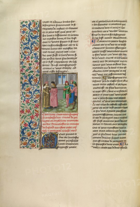 The Portuguese Ambassador Lawrence Fongasse before John of Gaunt, Duke of Lancaster, c1380s,. Creator: Unknown.