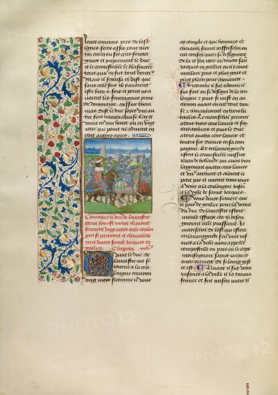 John of Gaunt Traveling to Santiago de Compostela, c1380s; Chroniques (Book Three), about 1480-1483. Creator: Unknown.