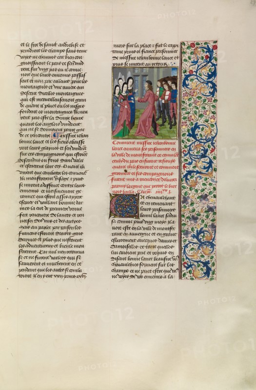Jean de Bonne Lance Leading the Captured English before the Ladies of Montferrant, c1380s. Creator: Unknown.
