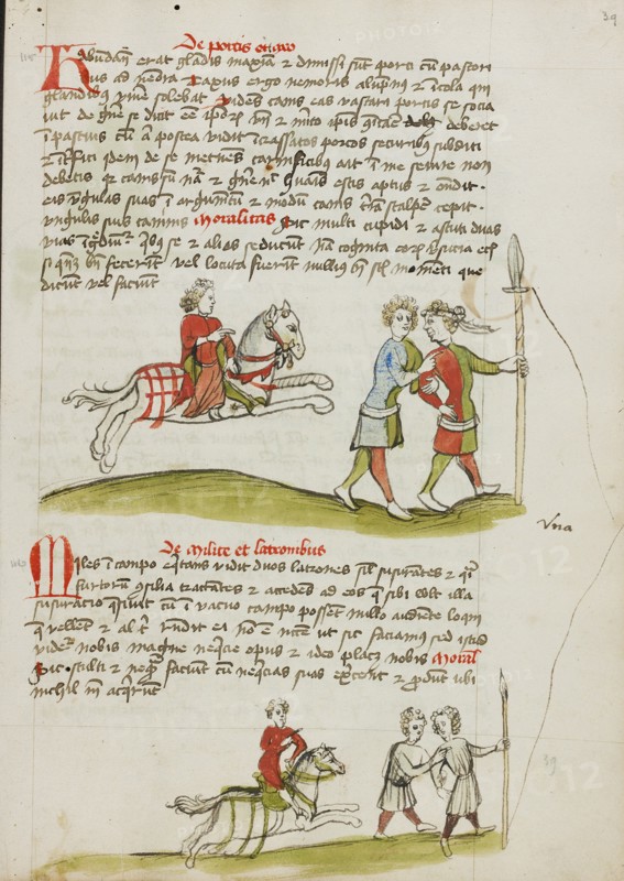 A Horseman and Two Robbers; Fables, third quarter of 15th century. Creator: Unknown.