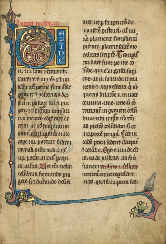 Inhabited Initial D; De Natura Avium; De Pastoribus et Ovibus; Bestiarium, 1277 or after. Creator: Unknown.